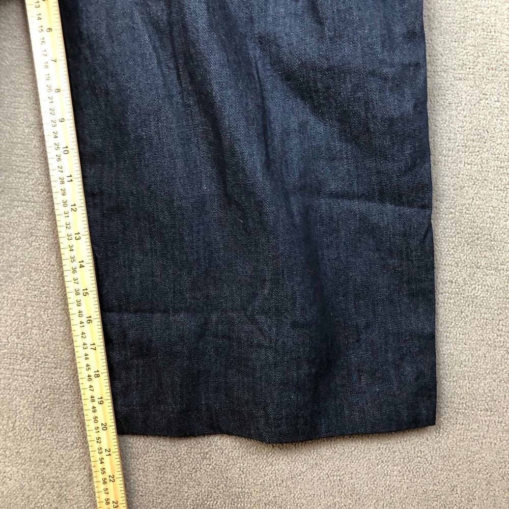 banana republic preppy Belted Denim dark wash wide leg cropped jumpsuit size 2 - Picture 10 of 11